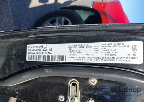 2020 Ram 2500 Big Horn 4X4 8' Box из США, поврежденный, VIN 3C6UR5JL8LG297166